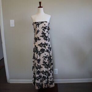 NWT BDarlin Velvet Floral Strapless Dress Size 5/6